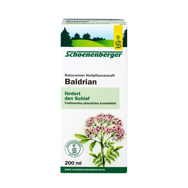 Schoenenberger naturreiner Heilpflanzensaft Baldrian fördert den Schlaf, 200 ml Solution