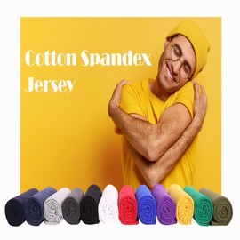 FabricLA Cotton Spandex Jersey Knit Fabric by The Yard 12OZ - 58/60" Inches (150 CM) Wide - Ultra Soft Cotton Spandex Blend - Use Our 4 Way Stretch Knit Fabric for Clothing - Hunter Green, 1 Yard