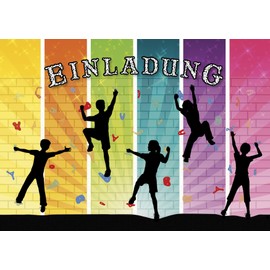 Edition Colibri 10 Climbing Invitations: Birthday Invitations for Children, Girls/Boys, Set of 10, Climbing/Bouldering Invitation Cards for Children's Birthday (11064)