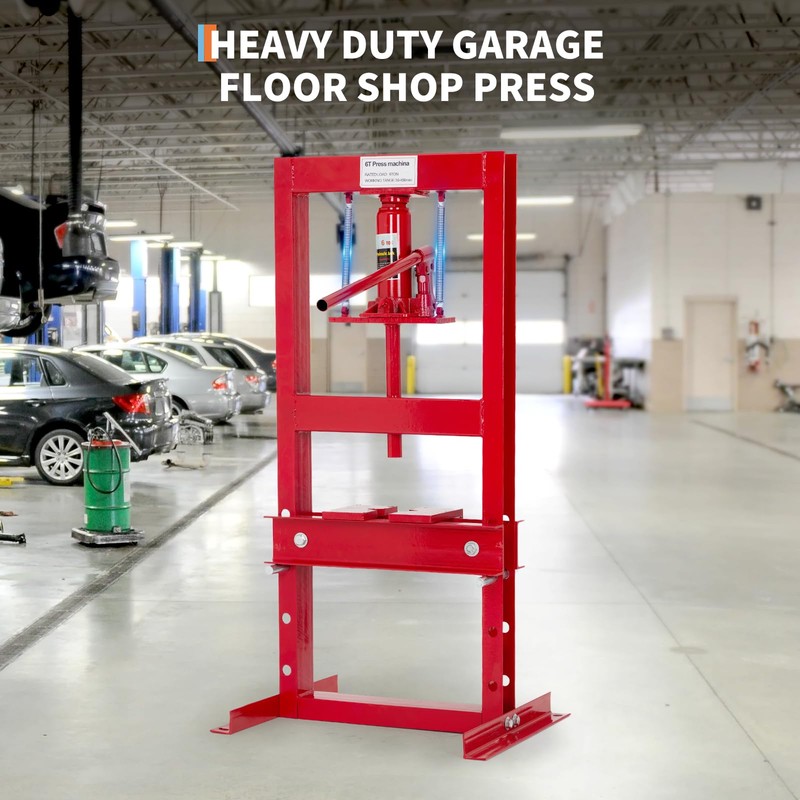 GarveeTech Hydraulic Press, 6 T Heavy Duty H-Frame Garage Floor