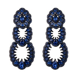 EVER FAITH Vintage Rhinestone Chandelier Earrings Wedding Bridal Crystal Art Deco Hollow Drop Dangle Earrings Clear Silver Tone, Crystal, No Gemstone