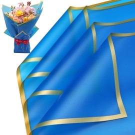 Accguan 24 Sheets Flower Wrapping Paper - Packing Paper, Bouquet Wrapping Paper, for Birthday, Graduation Ceremonies, Wedding, Valentine's Day Gift(Royal Blue)