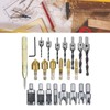 23PCS Hole Drilling Bit Set Stainless Steel Brass 1/4in Hex