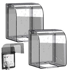 NCTNCX Socket Cover 2 Pieces Socket Waterproof Transparent Light Switch Cover Socket Cover for 86 Type Socket Lid for Living Room Balcony Kitchen Bathroom