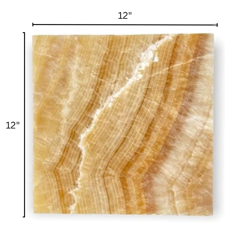 Tenedos Premium Gold Onyx 12x12 Polished Marble Tile - Natural