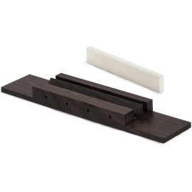 StewMac Golden Age Ukulele Bridge with Saddle, Ebony, Drilled