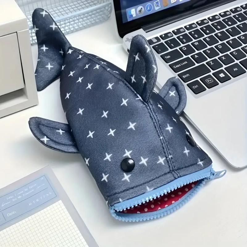 Cute Shark Pencil Bag Large Capacity Multifunctional High-lo