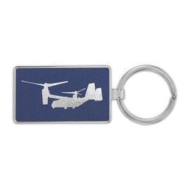 RDW Flying V-22 Osprey Premium Leatherette Keychain stol vtol vertical takeoff tiltrotor v22#1 - Blue