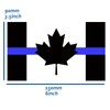 5 PCS Thin Blue Line Black Canada Flag Sticker,6x3.5 In