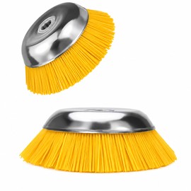 8-Inch Nylon Wire Wheel Weeder for Garden Weed Removal – Rotating Brush Tool for Lawn Cleaning and Outdoor Maintenance