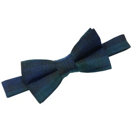 Men's Navy Blue & Green Black Watch Tartan Plaid Bow Tie