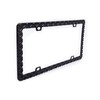 Creathome 3D Waffle Pattern Matt Black License Plate Frame from