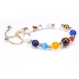 EMPORIA Solar System Bracelet Pearl Bracelet Women's Galaxy Nine Planet Happiness Safety, Gemstone