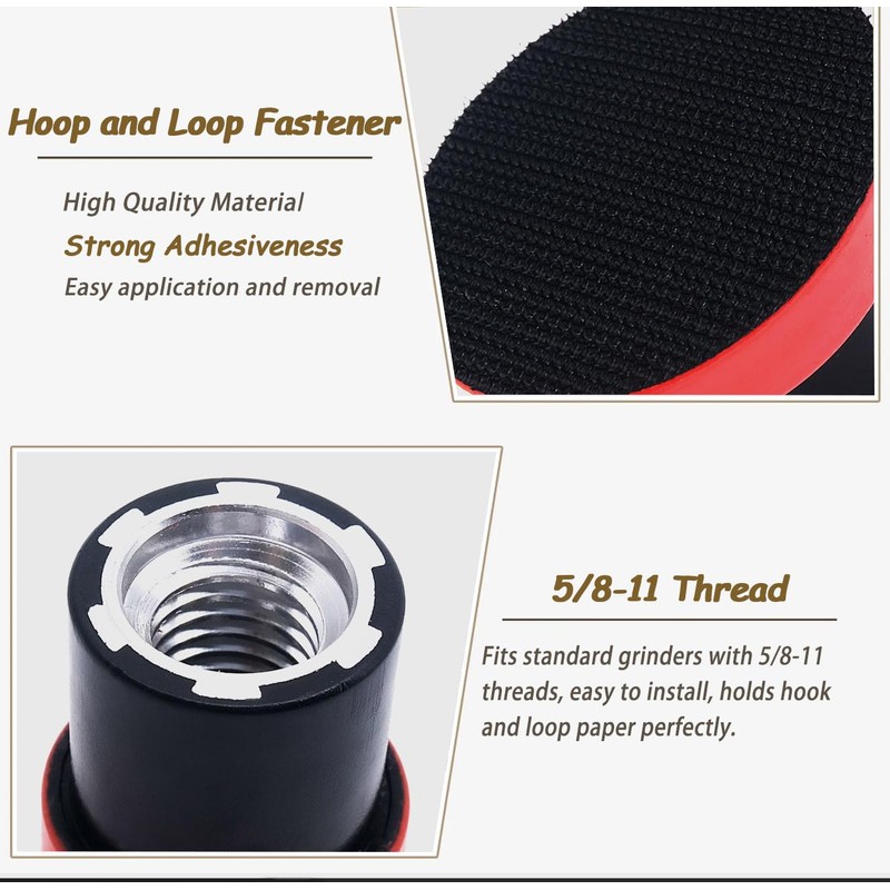 SUBRILLI 3 Inch Hook and Loop Backing Pads Orbital Sander