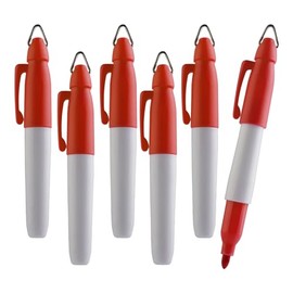 TH Golf Mini Permanent Markers | Assorted Colours | Fine Point | 6 Count (Red Pack of 48)