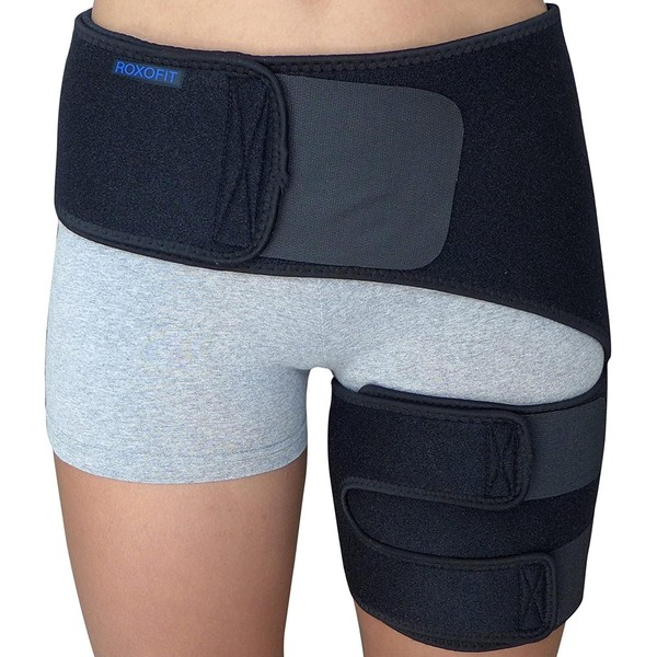 Hip Brace for Sciatica Pain Relief - Compression Wrap for Sciatic Nerve, Hamstring Pull, Hip Fleхоr Strain, Groin Injury, Pulled Thigh - SI Belt - Sacroiliac Joint Support Stabilizer for Men, Women