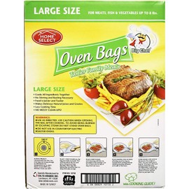 Home Select Oven Bags Large Size (16 Inch x 17.5 Inch) 4 Bags; for Meats, Fish & Vegetables up to 8 lbs