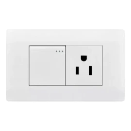 CL Apagador Con Contacto Interruptor Reforzado Placa White