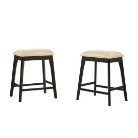 Carolina Classics Mirabelle 25" Wood Counter Stool in Cream (Set of 2)