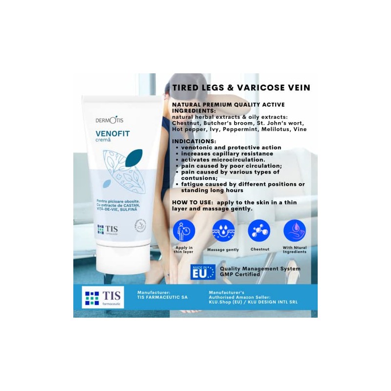 VenoFIT Cream for Varicose Veins, Venous Circulation Disorders, Brittle Capillaries,