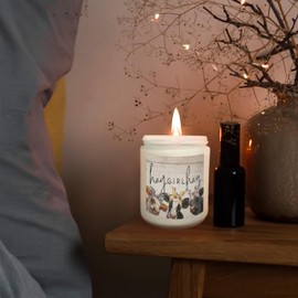 Mancheng-zi Farmhouse Cow Candle, Cow Gifts for Girls Cow Lovers Women, Cute Cow Stuff, Hay Girl Hay Scented Candles (White)