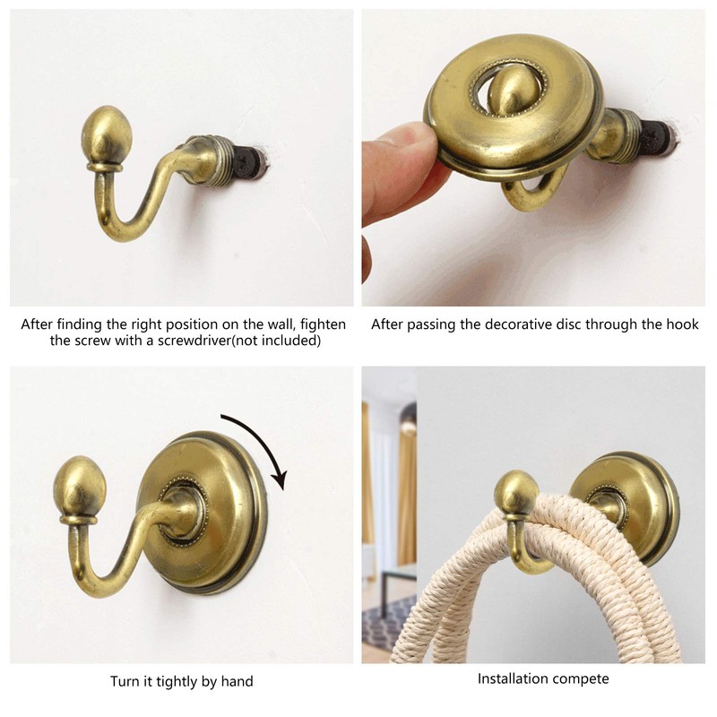 VEGCOO 4 Pack Handmade Curtain Clips Tiebacks Set, 2 Pack