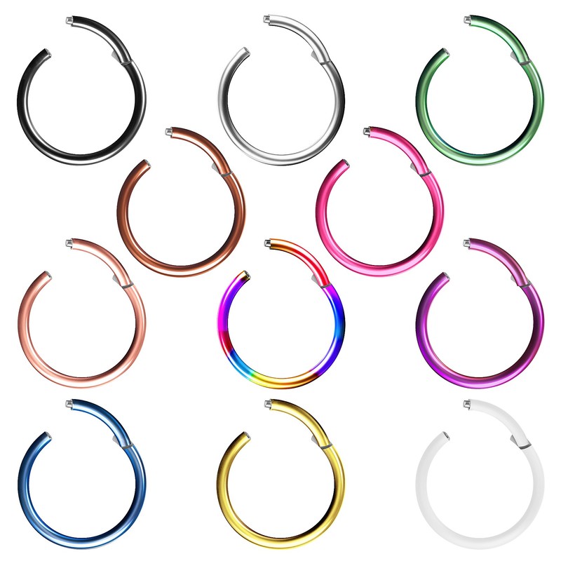 Piercingfaktor Universal Titanium G23 Piercing Hinge Clicker Ring Septum for