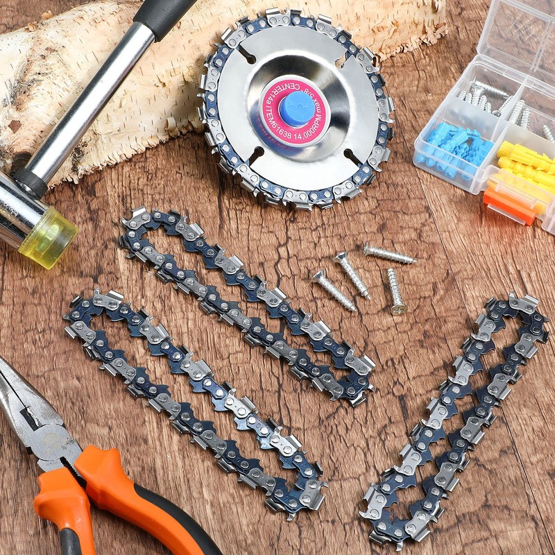 3 Pieces 5/8 Inch Wood Carving Chain Disc 4 Inch