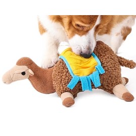 SNIFF-N-SQUEAK TOYS Camel CuddleSnuffle Plush Toy | Interactive Treat Hider for Dogs