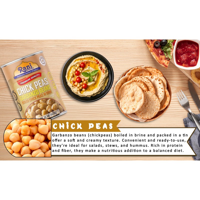 Rani Chick Peas, Garbanzo Beans (Boiled Chick Peas in Brine)
