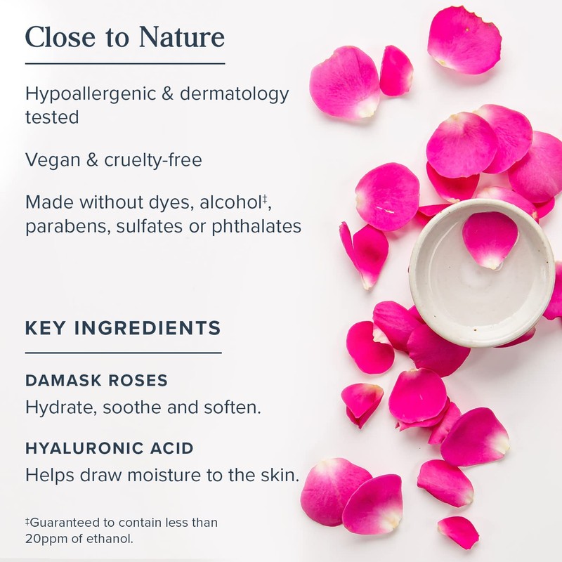 HERITAGE STORE Rosewater Facial Serum, 1% Hyaluronic Acid - Deep