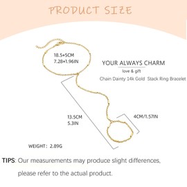 TELAIN Handkette Gold für Damen, Eleganter Armreif Gold Nicht Anlaufend, Vielseitiges Schmuckstück für Jeden Anlass, Ideales Geschenk für Jeden Anlass