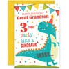 Great Grandson 3rd Dinosaur Birthday Card - Medium Sized Card