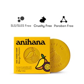ANIHANA Feel-Good Soap 3 Pack with Coconut Oil and Shea Butter, Gentle Cleansing, Paraben Free, Cruelty Free, Refreshing Mango Passion Scent, 4.2 oz each