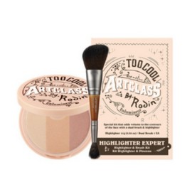 Too Cool for School Art Class By Rodin Highlighter No. 1 Glam Dual Contour Brush Mixed Colors / 투쿨포스쿨 아트클래스 바이로댕 하이라이터 1호 글램 듀얼 컨투어 브러쉬 혼합 색상