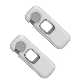 2PCS Fridge Lock, Door Lock Without Drilling for Freezer Cabinet Cupboard Invisible Childproof Refrigerator Lock, Easy to Install Invisible Baby Proof Cupboard Locks for Children