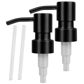 304 Stainless Steel Rustproof Soap Dispenser Pump Replacement - Standard 28/400 Thread Pump Head for Hand Soap Lotion Bottles(2, Black)