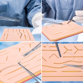 Tuperoymse Upgraded Large 3-Layer Suture Pad with Wounds for Practicing Suturing - Not Easily Separate, Tear or Rip