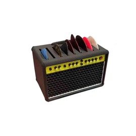 smatcamp Guitar Pick Holder Case, Speaker Guitar Picks Box with 9 Slots Storage Container for Guitar Players Guitar Picks Organizer Ornaments Gift Black (Speaker, Black)