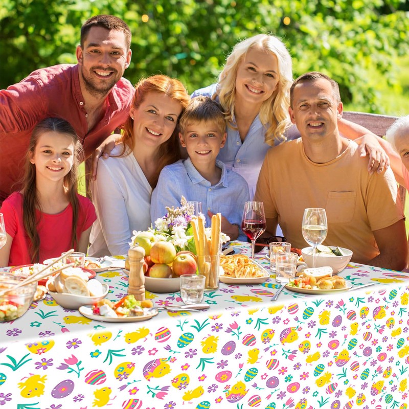 iwiio Easter Table Cloth, Easter Decorations Table Cover, Easter Plastic
