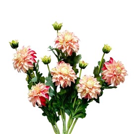 21" Artificial Dahlias,Silk Flowers with Stems,Winter Flowers Artificial for Decoration,Long Stem Artificial Flowers for Tall Vase,Wedding Party Decor Spring Decorations for Home (6, Pink)
