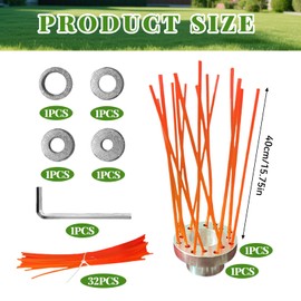 CUVZORA Unkrautbürste, Inkl. 32 langlebige PA 66 Nylonfäden, Rasentrimmer Unkrautbürste, Universal Unkraut-Bürste Aluminium, Freischneider Zubehör, für Freischneider und Motorsense