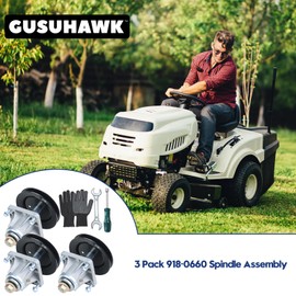 GUSUHAWK 3 Pack Pre-Greased 618-0660 Spindle Assembly Replace Cub Cadet 918-0625B, 918-0660, 618-0660, 618-0625, 918-04137, 918-04137A for Cub Cadet i1046, LT1045, LT1046, White Outdoor LT2200 Mowers