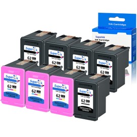 USUPERINK Remanufactured 62XL High Yield Ink Cartridge Replacement for HP 62XL 62 XL C2P05AN C2P07AN Compatible with Officejet 250 5740 8045 Envy 5541 5660 7640 Printer (5 Black, 3 Tri-Color)