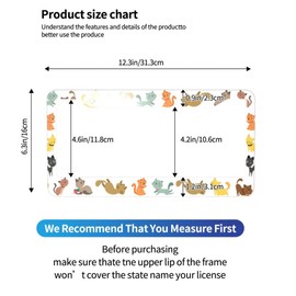 1 Pcs Pet Animal Cat License Plate Frame for Car Decorative Parts Rustproof Black cat License Plate Cover for Standard Us Canada License Plate Frames (Multicolour)