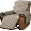 Non-Slip Recliner Cover Sofa Slipcover, Reversible Deck Chair Cover with Elastic Adjustable Strap, Washable Recliner Sofa Slipcover, Furniture Protector (Khaki, Deck Chair)