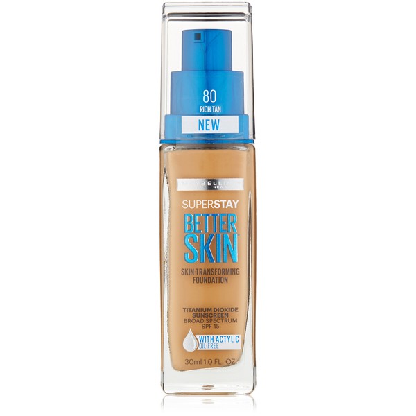 Maybelline New York Superstay Better Skin Foundation, Riche Tan, 1 Fluid Ounce