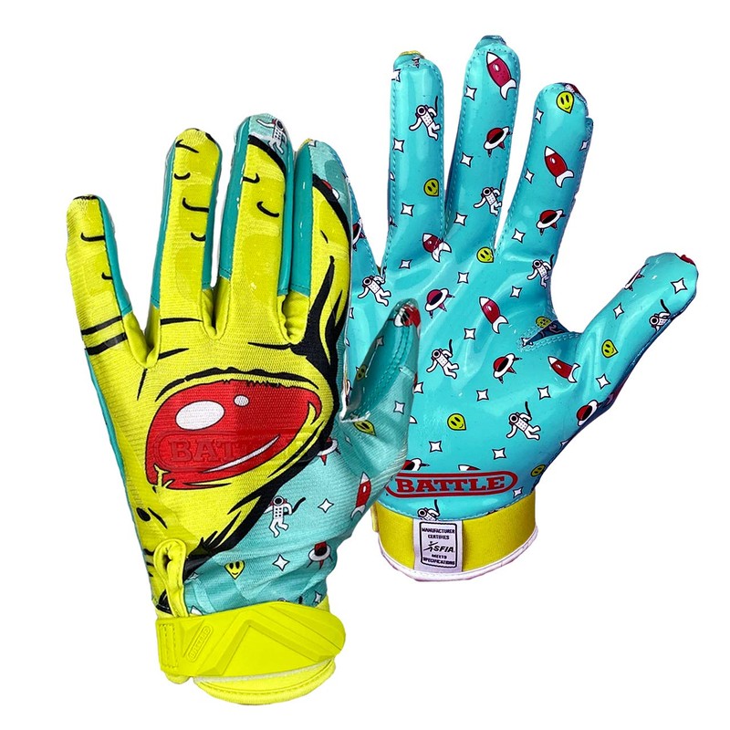 Battle Sports Alien Ultra-Stick Football Receiver Gloves for Adults