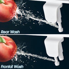 BIGCOW Bidet Attachment for Toilet, Ultra-Slim Dual Nozzle (Frontal & Rear Wash) Hygienic Toilet Bidet, Fresh Cold Water Pressure Adjustable Bidet Attachment with Stainless Steel Inlet