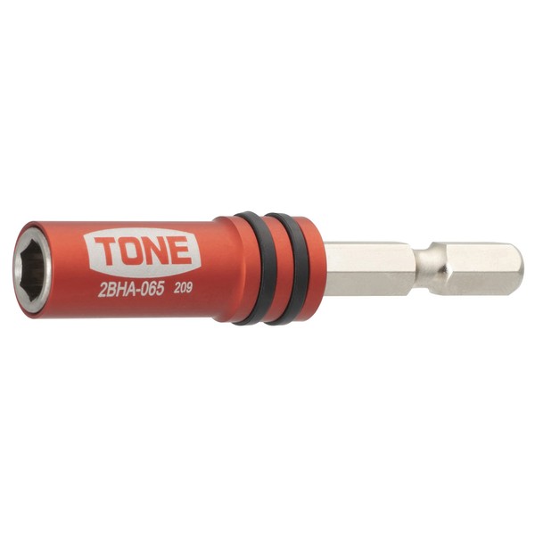 TONE 2BHA-065 Bit Holder for Electric Drills, Red Bit Insert, Total Length 2.6 inches (65 mm)